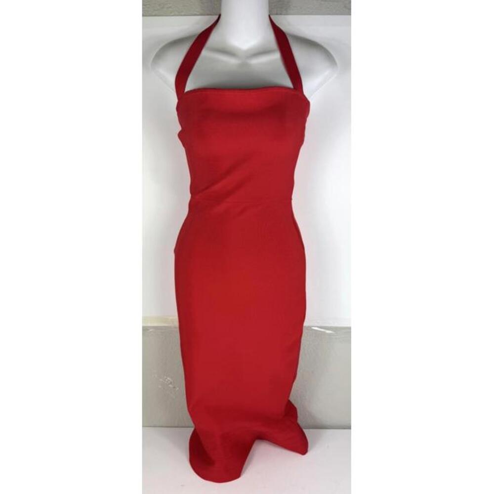 Herve Leger Style Halter Neck Red Mermaid Dress Size XS